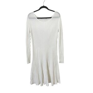 Peruvian Connection‎ Dress Rivoli White Long Sleeve Size L Pima Cotton natural